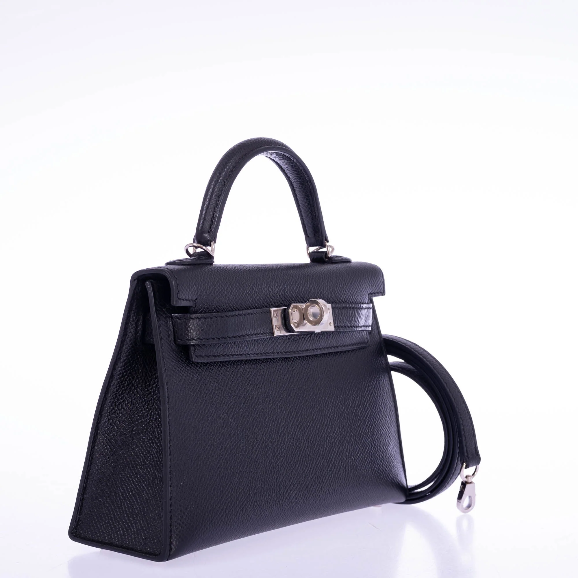 Hermès Mini Kelly II 20 Sellier Noir Epsom Palladium Hardware