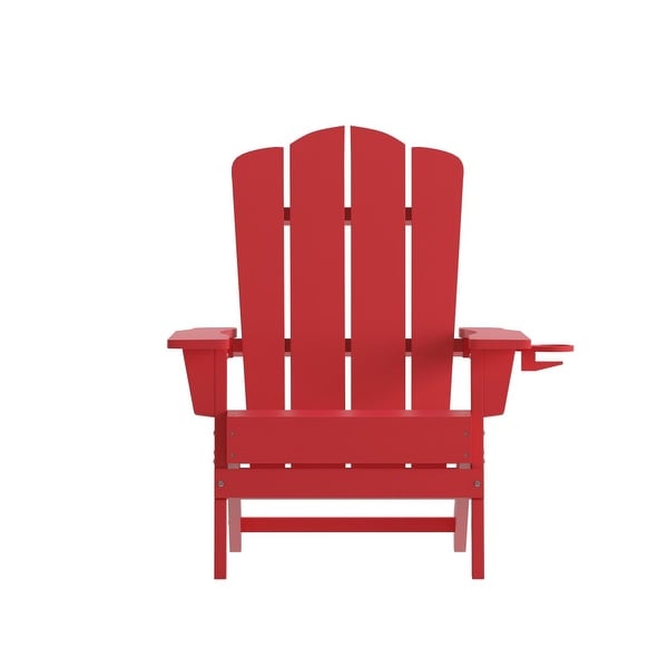 Set of 4 AllWeather Adirondack Chairs with Cupholders