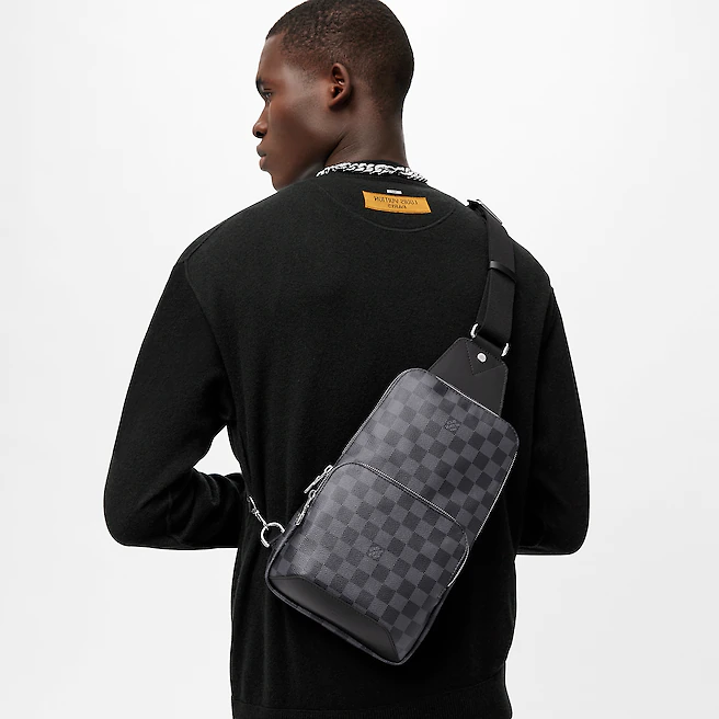 Louis Vuitton Avenue Slingbag Damier Infini Onyx Silver 31Cm N40097 Bag For Men