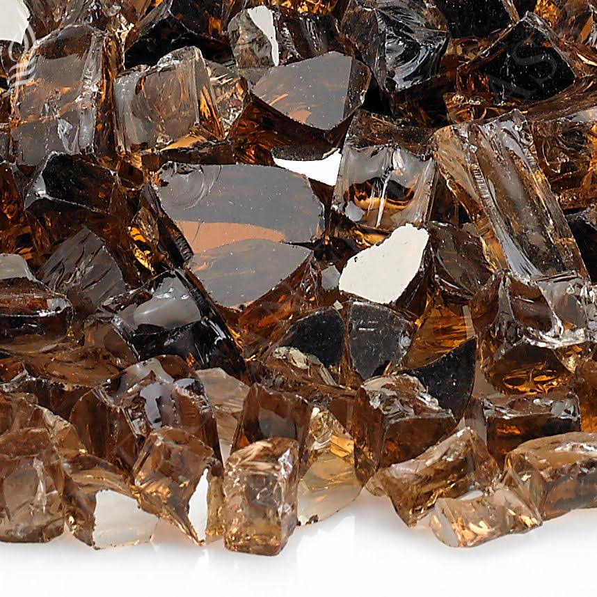 American Fire Glass 1/2x22 Copper Reflective Fire Glass 10 lb Jar