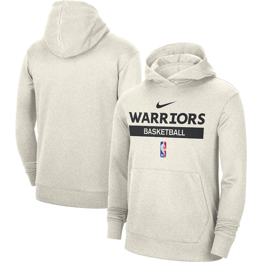 Men's Golden State Warriors Cream 2022/23 Spotlight On-Court Practice Performance Pullover Hoodie
