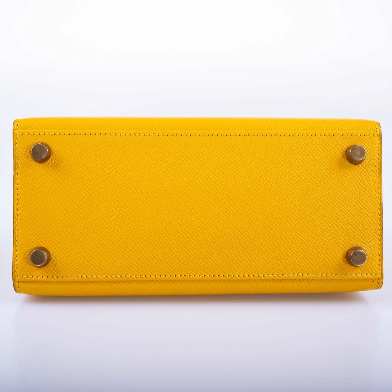 Hermès Mini Kelly 20 Sellier Jaune Courchevel Gold Hardware