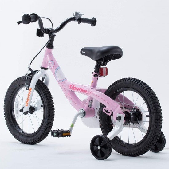 Chipmunk Boys Girls Kids Bike Submarine Steel Cycle 3-9 Years 12 14 16 18 Inch Bike Training Wheels Kickstand Blue Yelleow Pink Child’s Bicycle