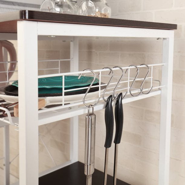 SOGES Kitchen Cart 3-Tier Kitchen Baker’s Rack Utility Microwave Oven Stand Black