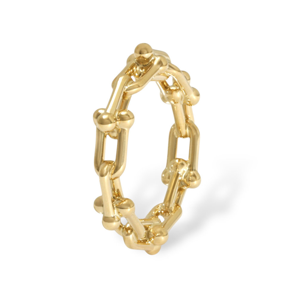 Tiffany & Co. Hardware Microlink Ring 18K Yellow Gold 72667298