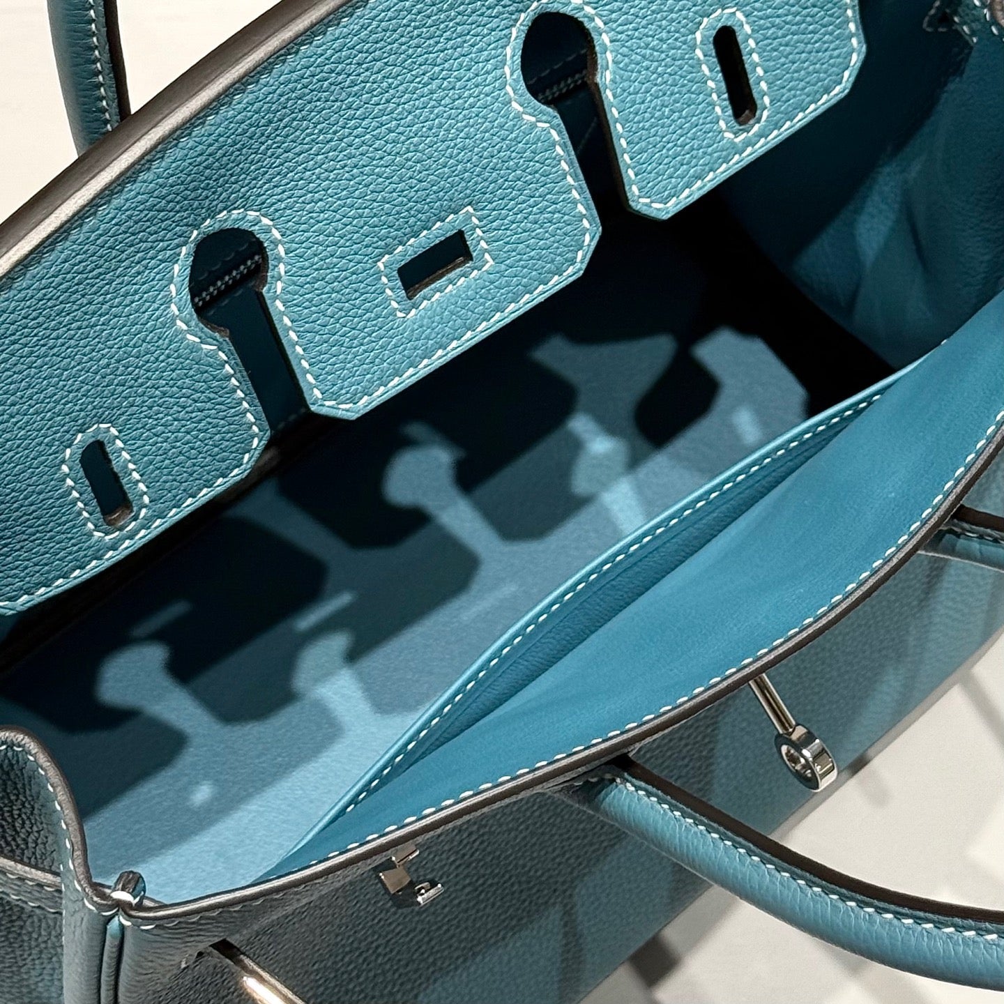 Hermes Birkin 25Cm Teal Green Togo Leather Silver Hardware 237510