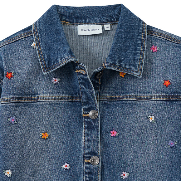 Jonas Nielsen Mädchen Jeansjacke mit Blumen-Stickerei