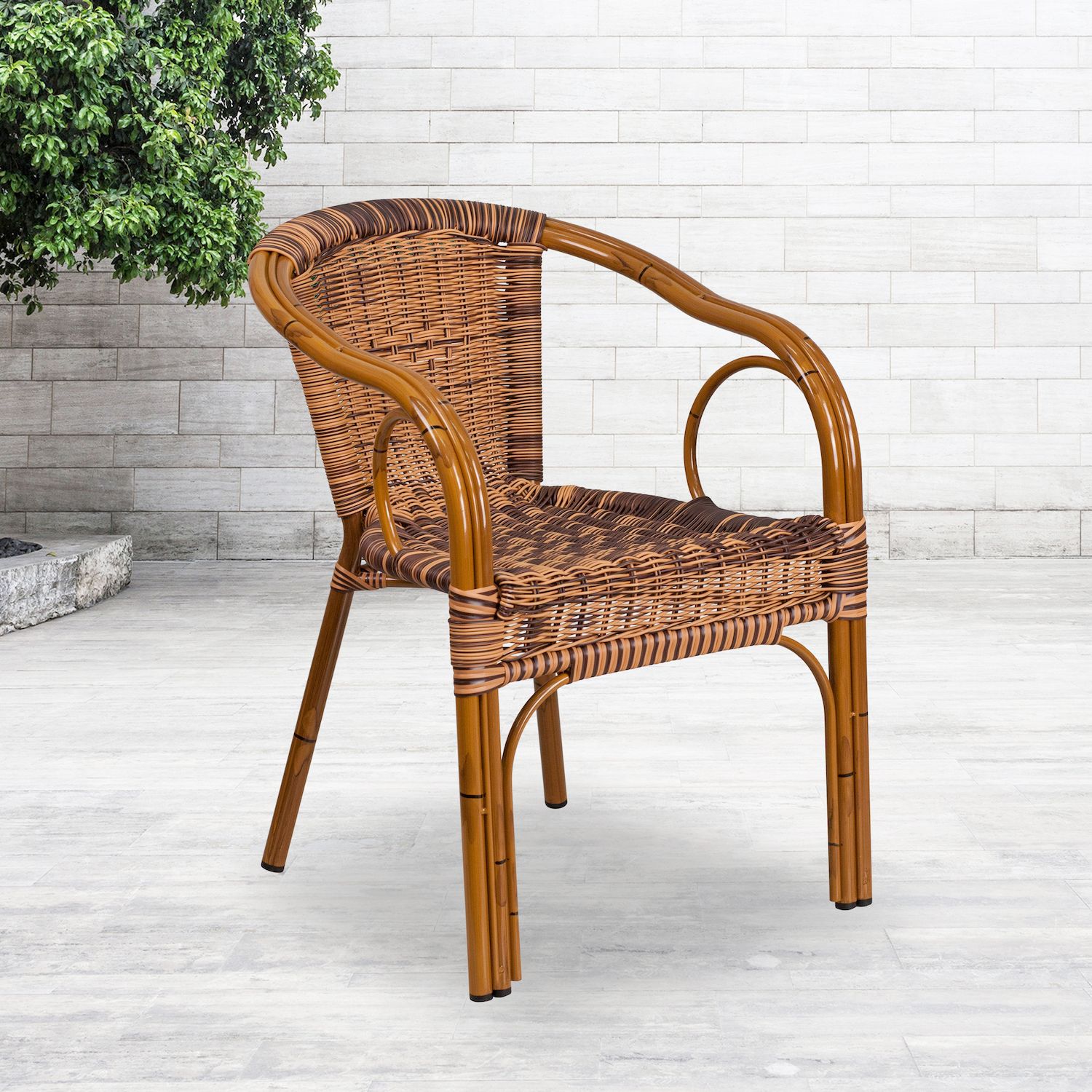 Flash Furniture Cadiz Rattan Restaurant Patio Chair