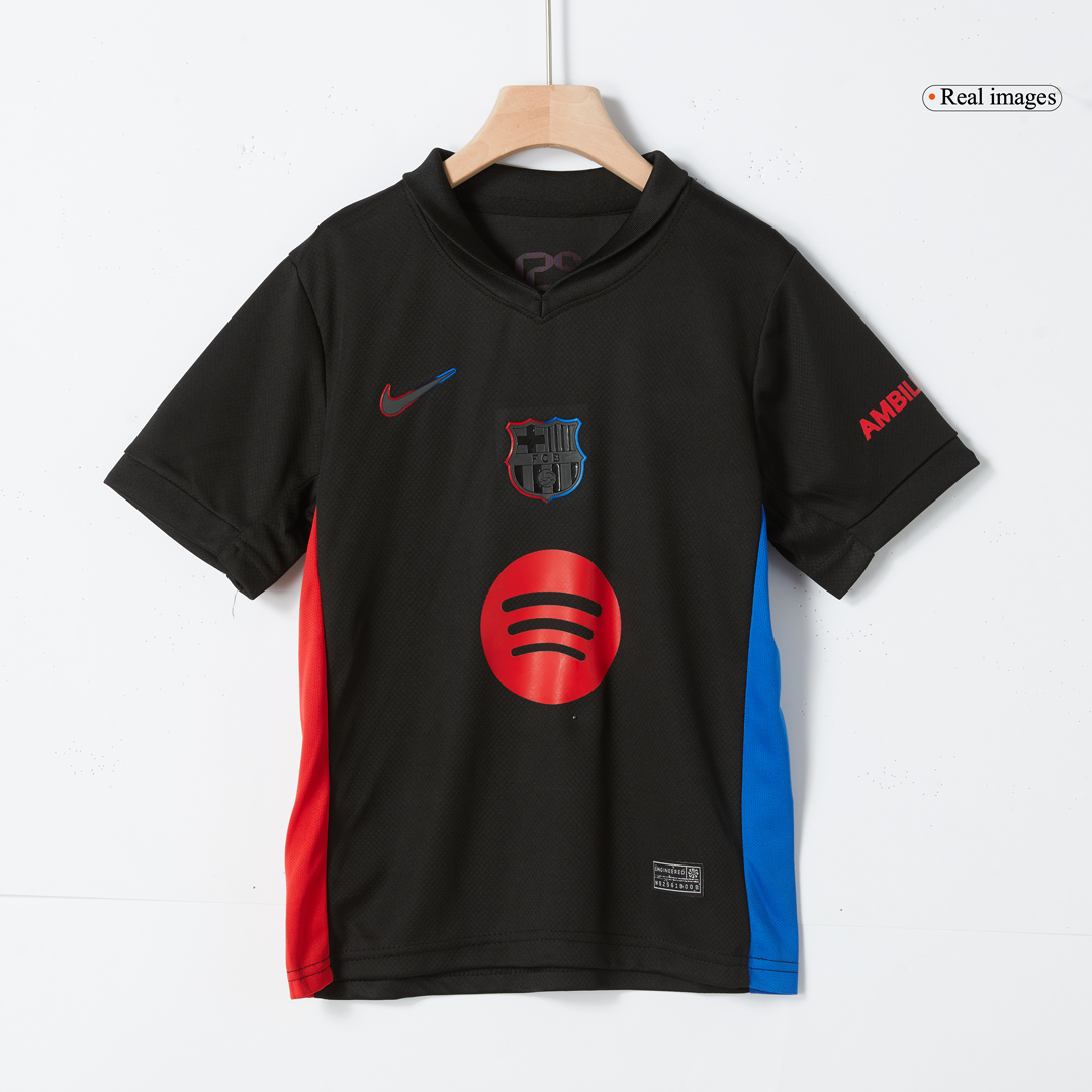 Barcelona Away Kids Soccer Jerseys Kit- Spotify Logo Without Text