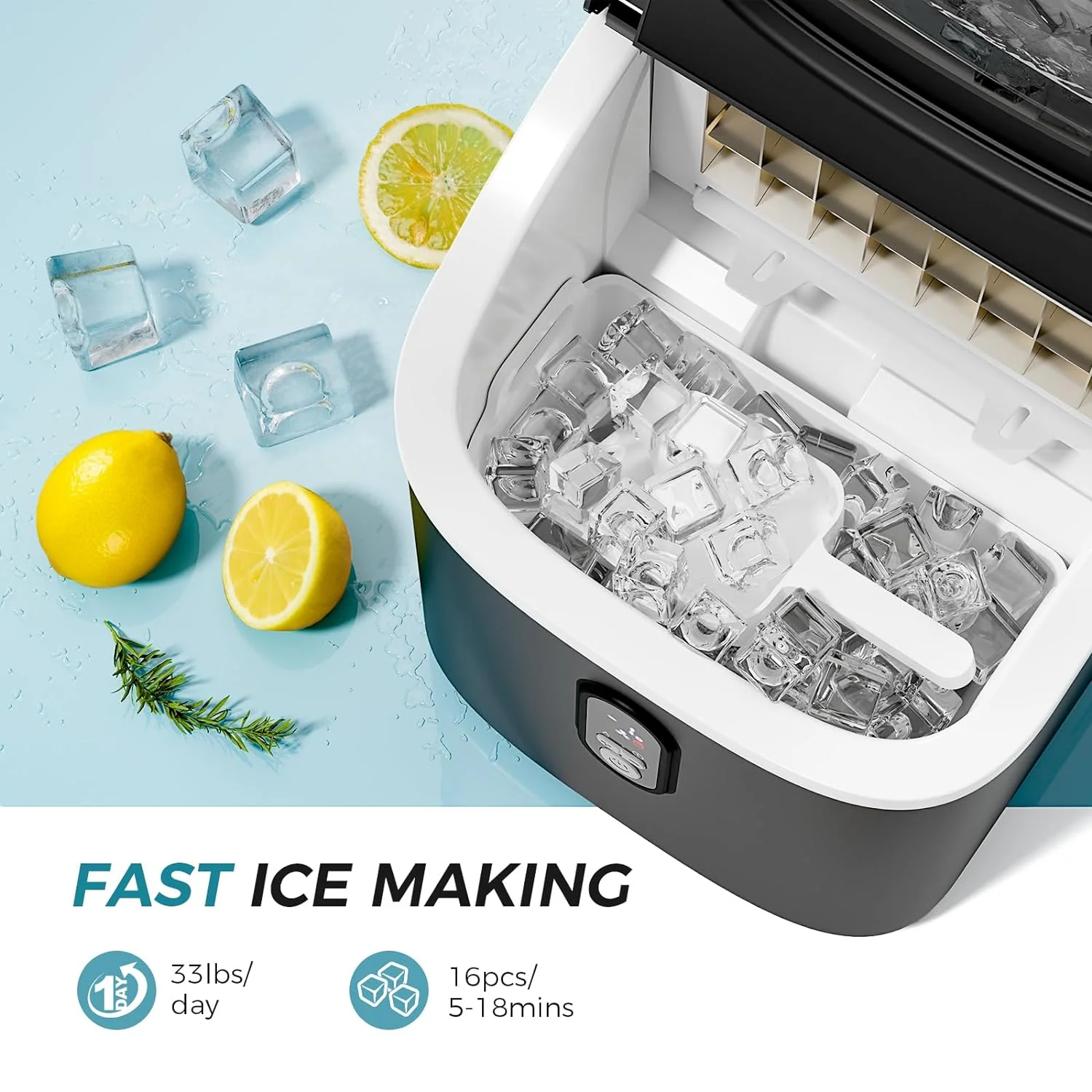Kismile Ice Maker Countertop, Portable Ice Cube Maker Machine Z5813AF