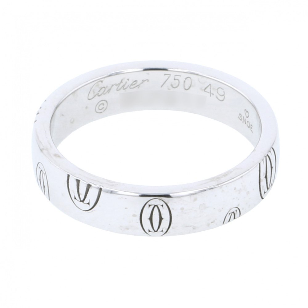 Cartier White Gold Happy Birthday Ring #49 K18WG