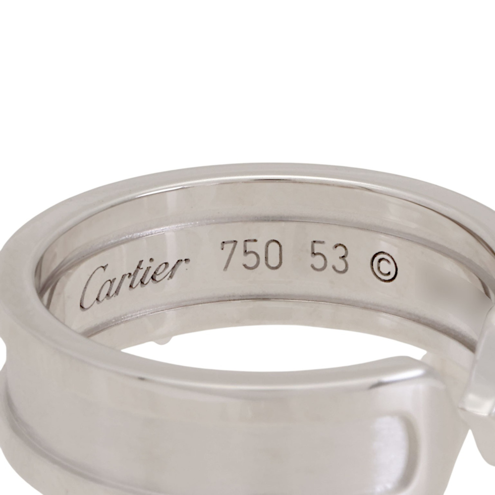 Cartier 2C C Do Ring 18K White Gold B4040500