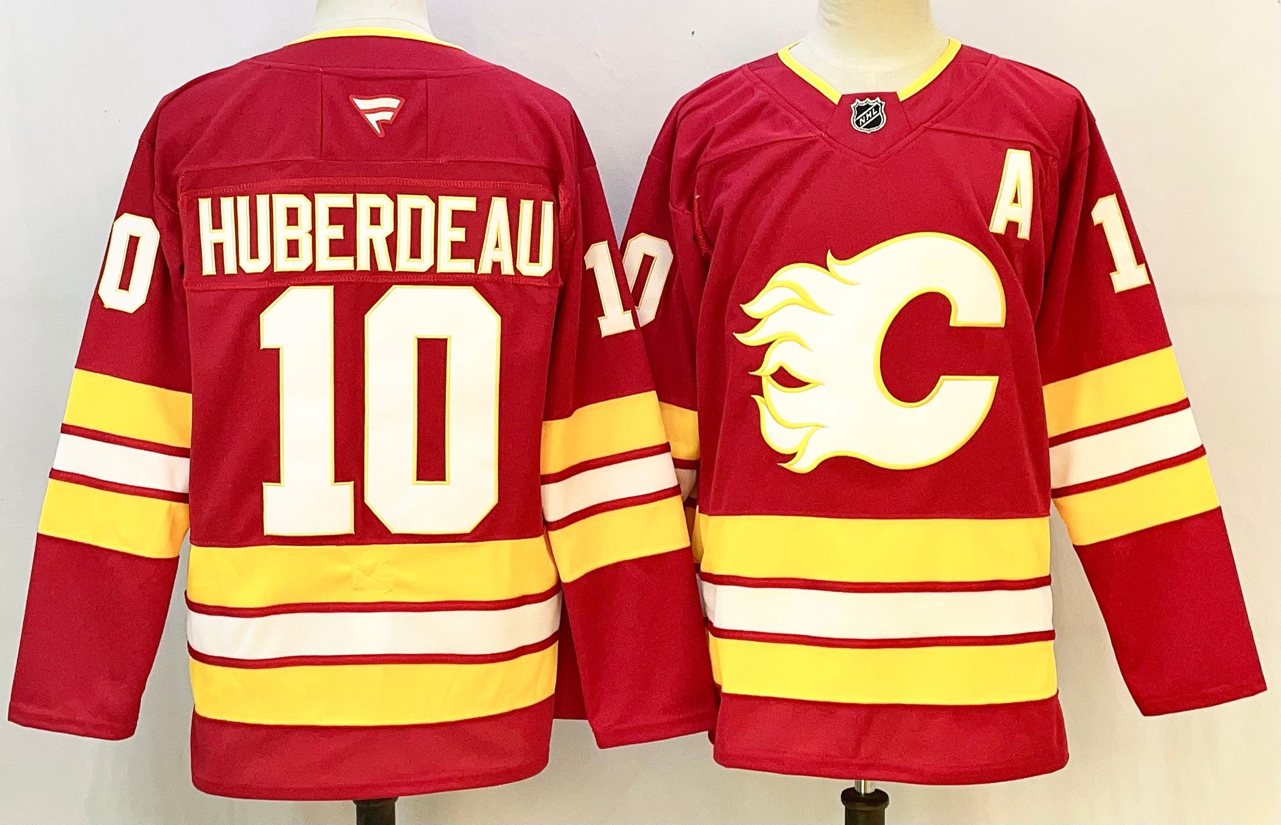 Men's Calgary Flames Jonathan Huberdeau #10 Fanatics Red Home Premium Jersey