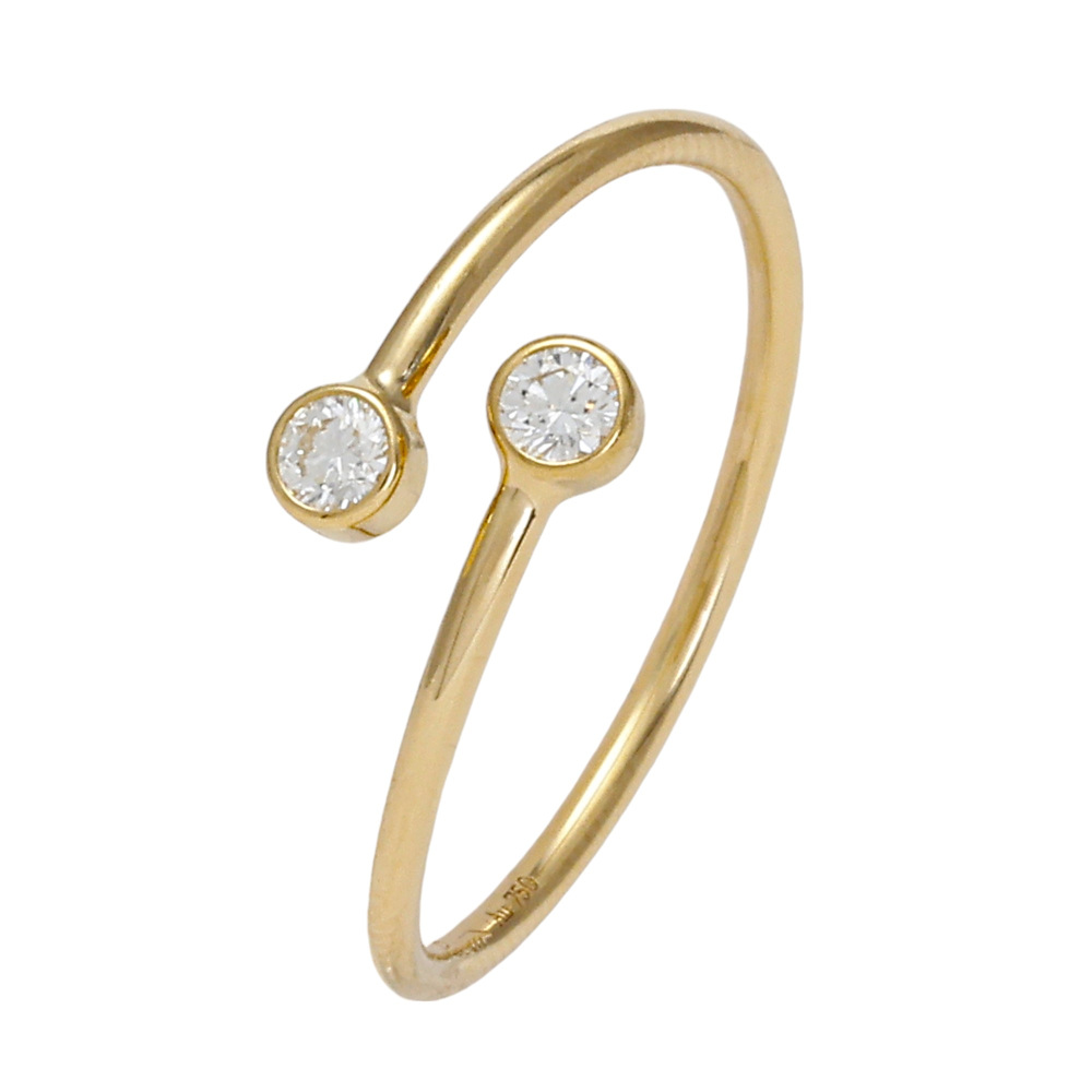 Tiffany & Co. Elsa Peretti Diamond Hoop Ring 18K Yellow Gold 60152537