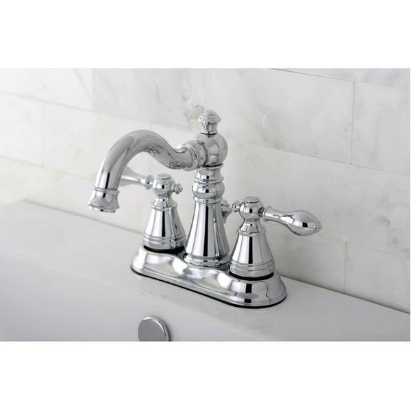 Kingston Brass American Classic Two Handle 4x22 Centerset Lavatory Faucet with Retail Pop-Up - Satin Nickel FS1608ACL