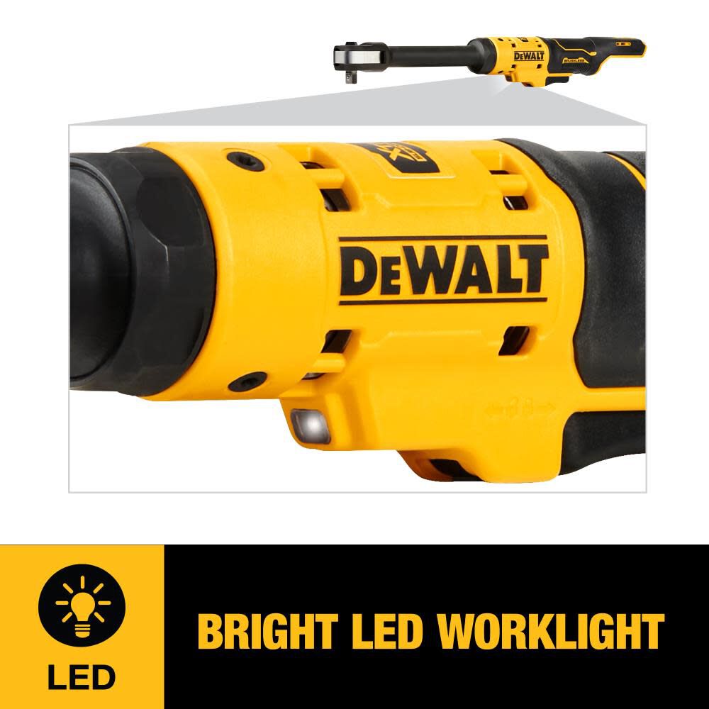 DEWALT XTREME 12V MAX* 3/8″ Extended Reach Ratchet Brushless Bare Tool DCF503EB