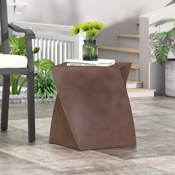 Concrete Art Side Table Modern Accent end Table for Indoor Outdoor
