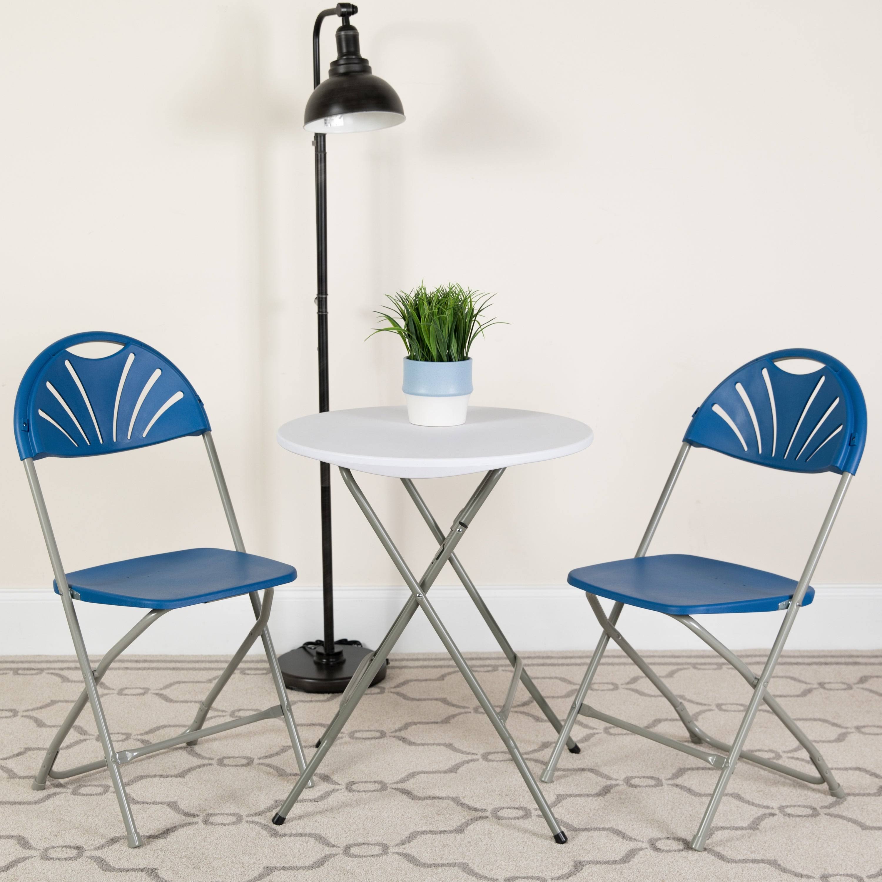 Plastic Fan Back Folding Chair (Set of 2) - White