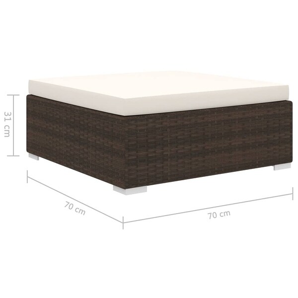 vidaXL 11 Piece Patio Lounge Set with Cushions Poly Rattan Brown