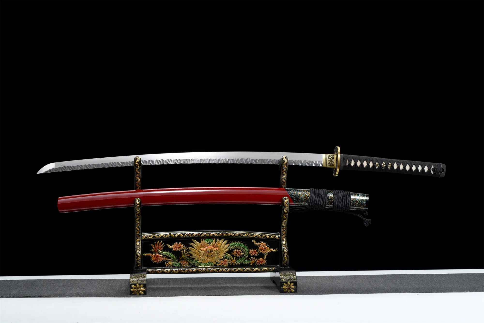 Blood Shadow Katana – Damascus Steel, Full Tang