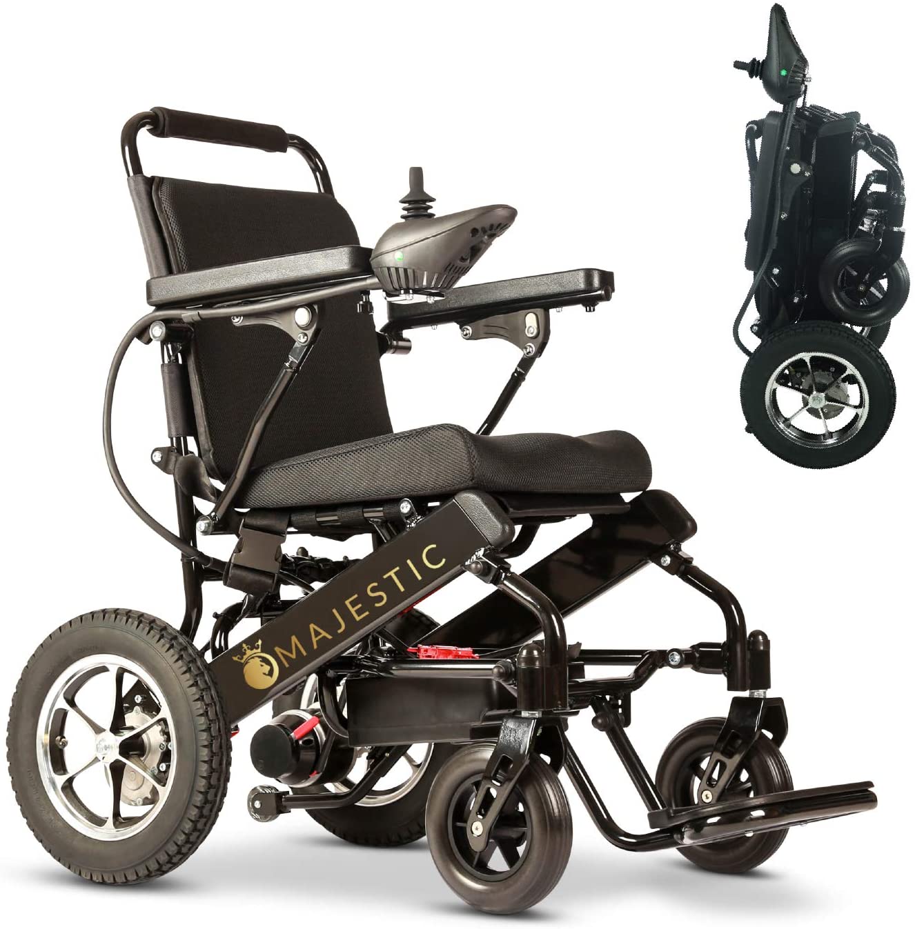 2020 New Folding Ultra Lightweight Electric Power Wheelchair, Silla de Ruedas Electrica, FDA Approved and Air Travel Allowed, Heavy Duty, Mobility Motorized, Portable Power (17.5??? Seat Width)