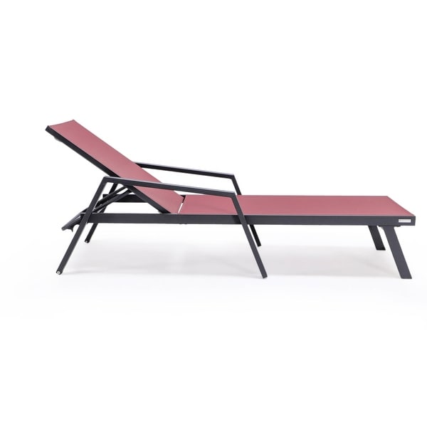 Aluminum Beach Pool Sun Lounge Chair Sling Mesh Fabric With Arms,Stackable Chaise Lounger (Set of 2)