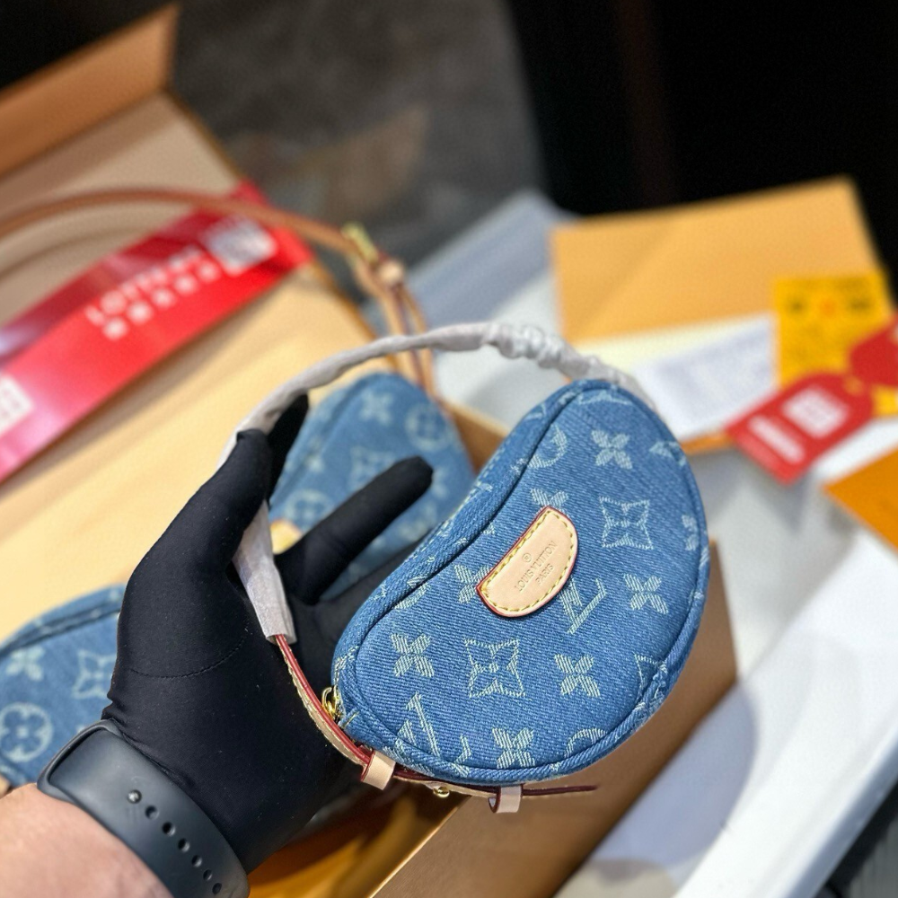 Louis Vuitton Croissant MM Denim Blue 9.8 Inches