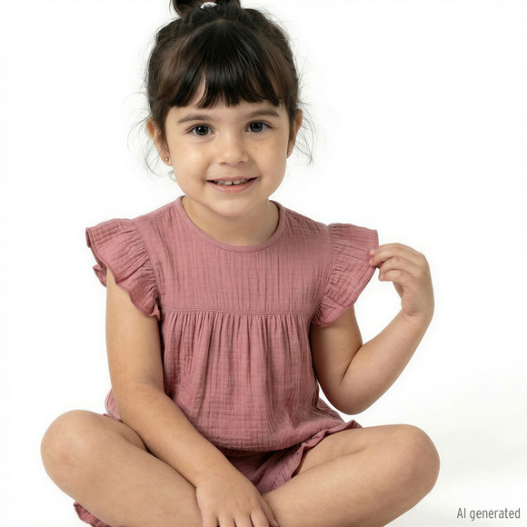 Topolino Pure Collection Mädchen Musselinbluse mit Flügelärmeln