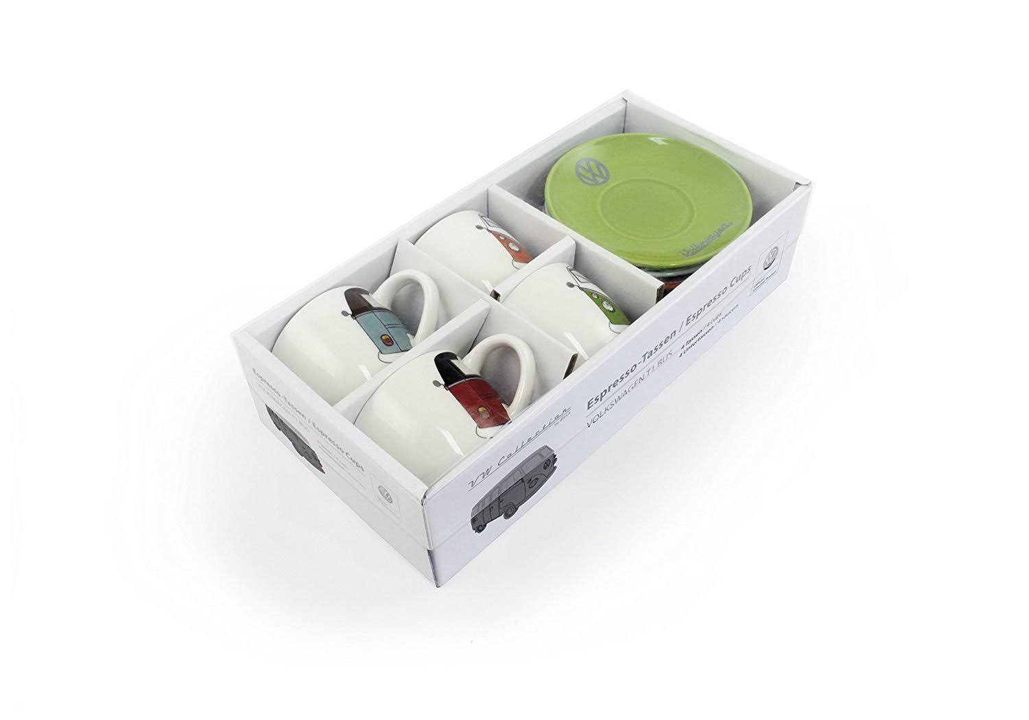 VW T1 Bus Espresso Cup 4-pc Set 100ml - Front/4 Colors