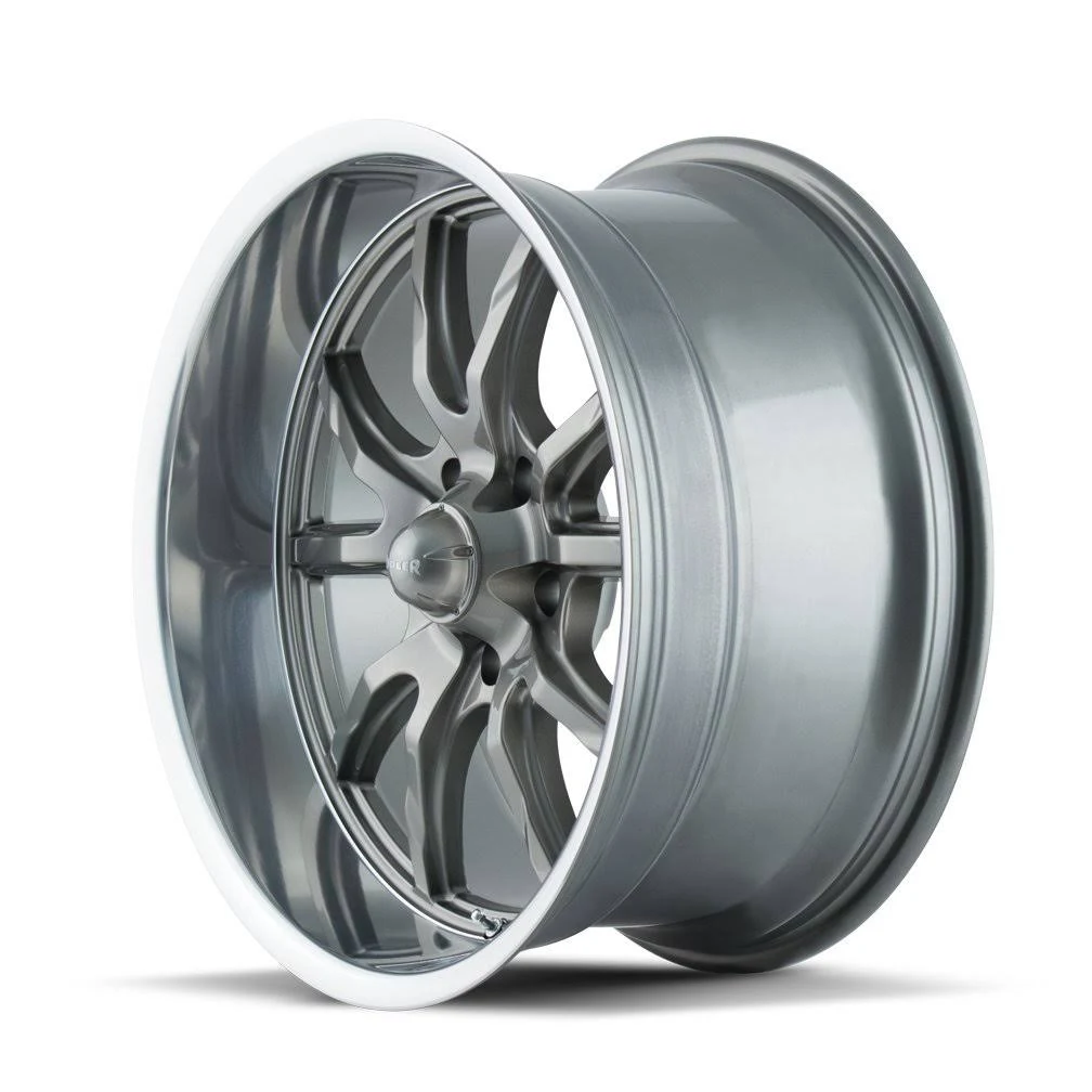 Ridler 650 Grey/Polished Lip 18x8 5-114.3 0mm 83.82Mm