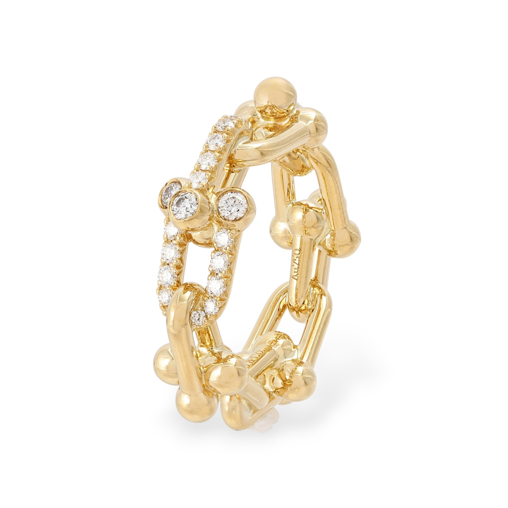 Tiffany & Co. Hardware Ring 18K Yellow Gold Diamond 72668162