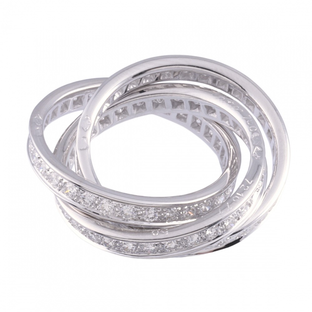 Cartier Trinity Full Diamond Ring 18K White Gold