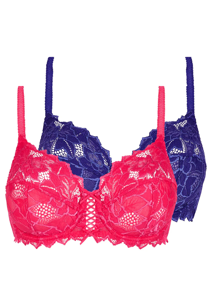 Lot de 2 soutiens-gorge Duo Arum Rose Fluo & Bleu Royal