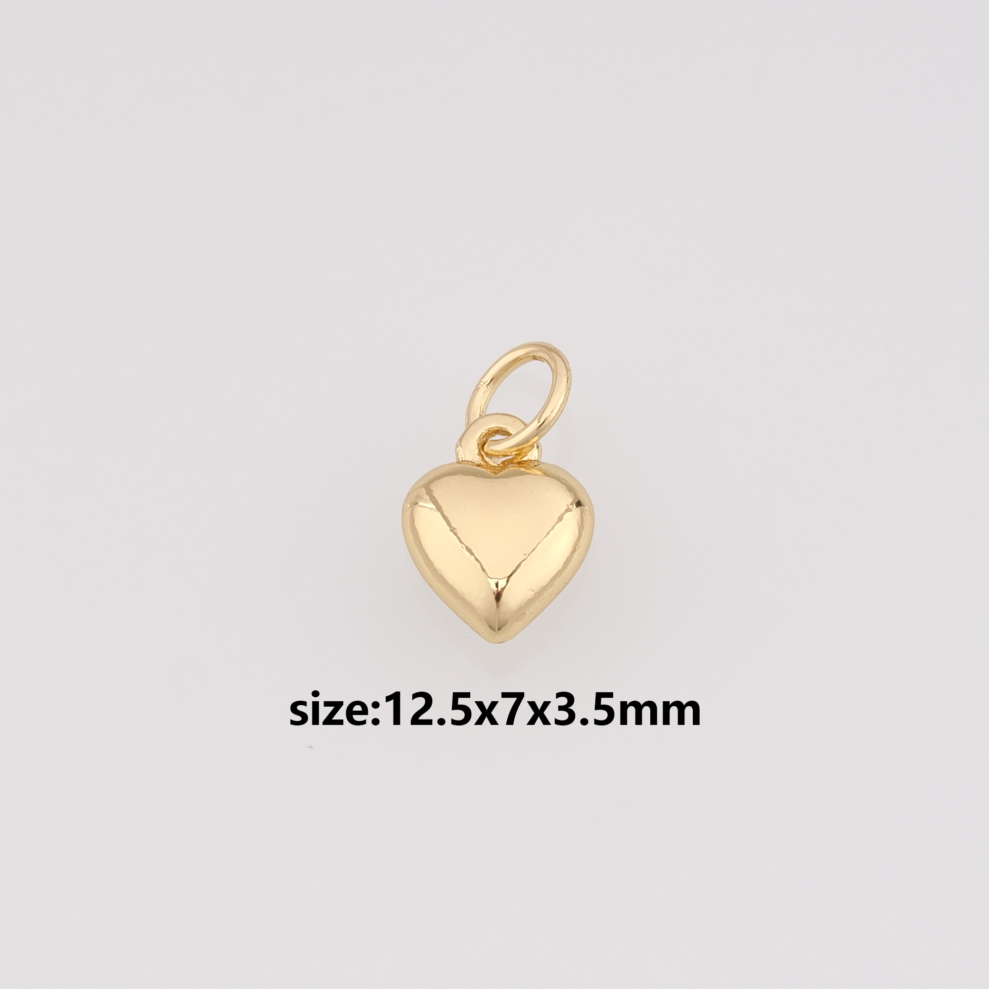 18K Gold Filled Heart Pendant,Dainty Heart Charm Earrings Necklace for DIY Jewelry Making Supply