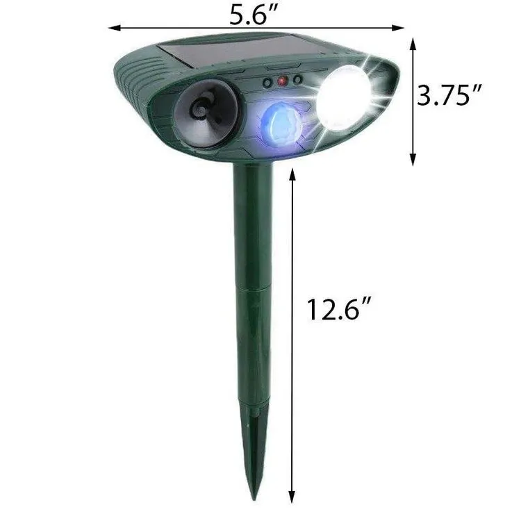 Ultrasonic Deer Repeller - PACK of 2 - Solar Powered - Get Rid of Deer in 48 Hours