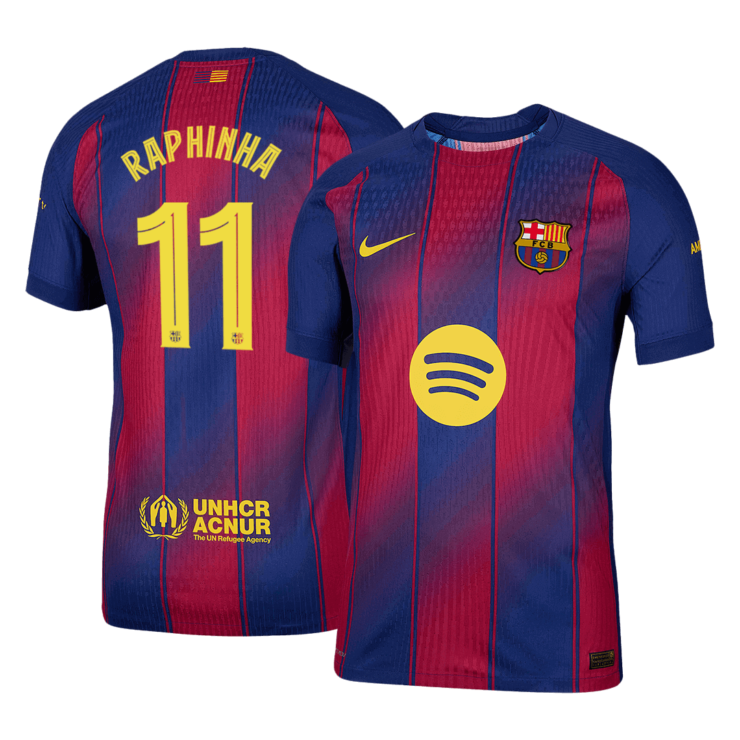 RAPHINHA #11 Barcelona Home Player Version Jersey 2025/26 - UCL