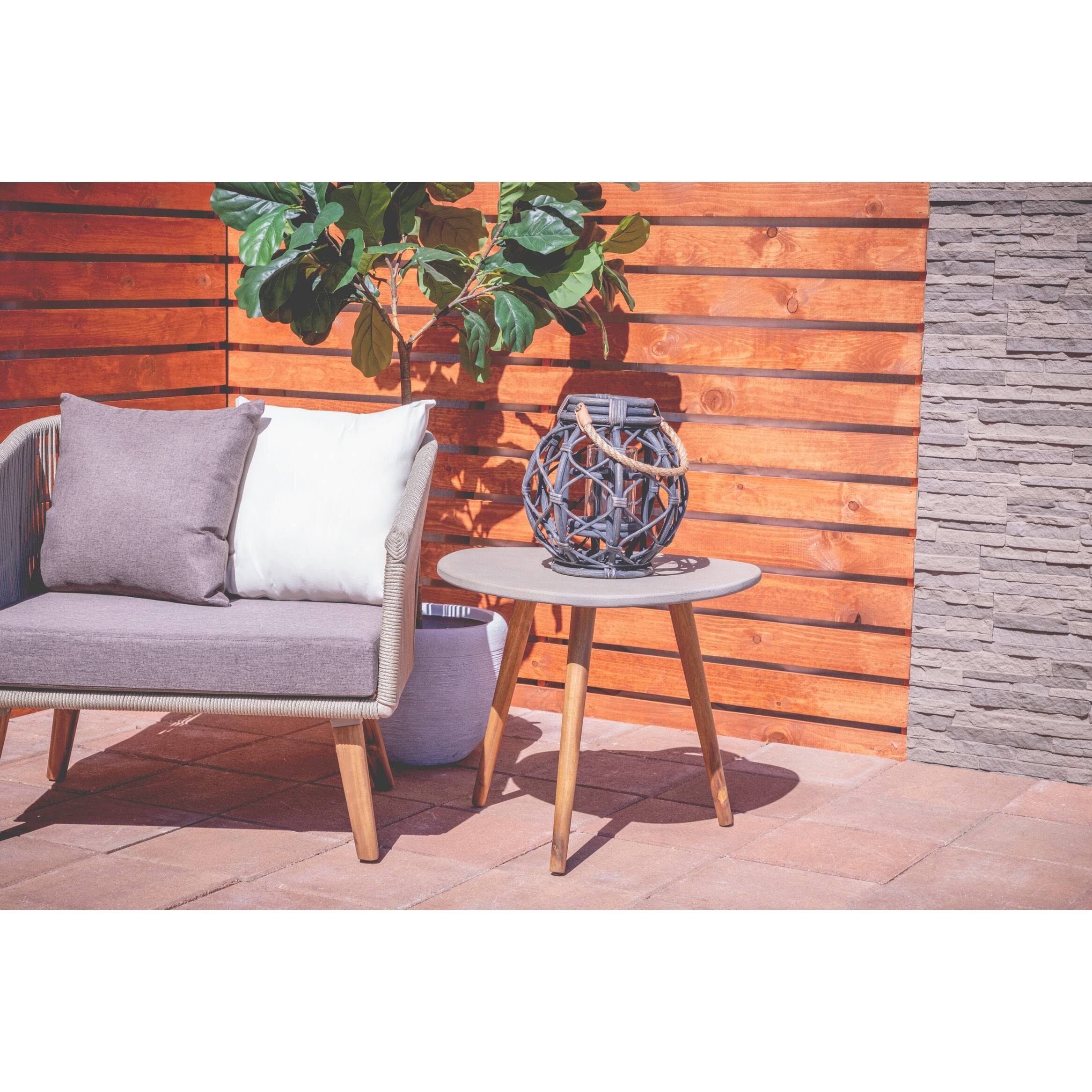 Black Woven Rattan Candle Lantern