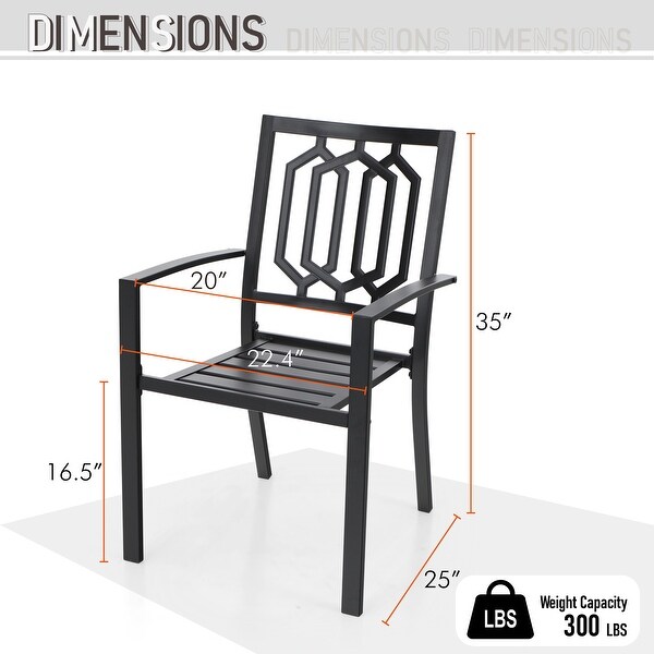 MAISON ARTS Patio Dining Set 7 Piece Metal Rectangle Patio Table with 2.6
