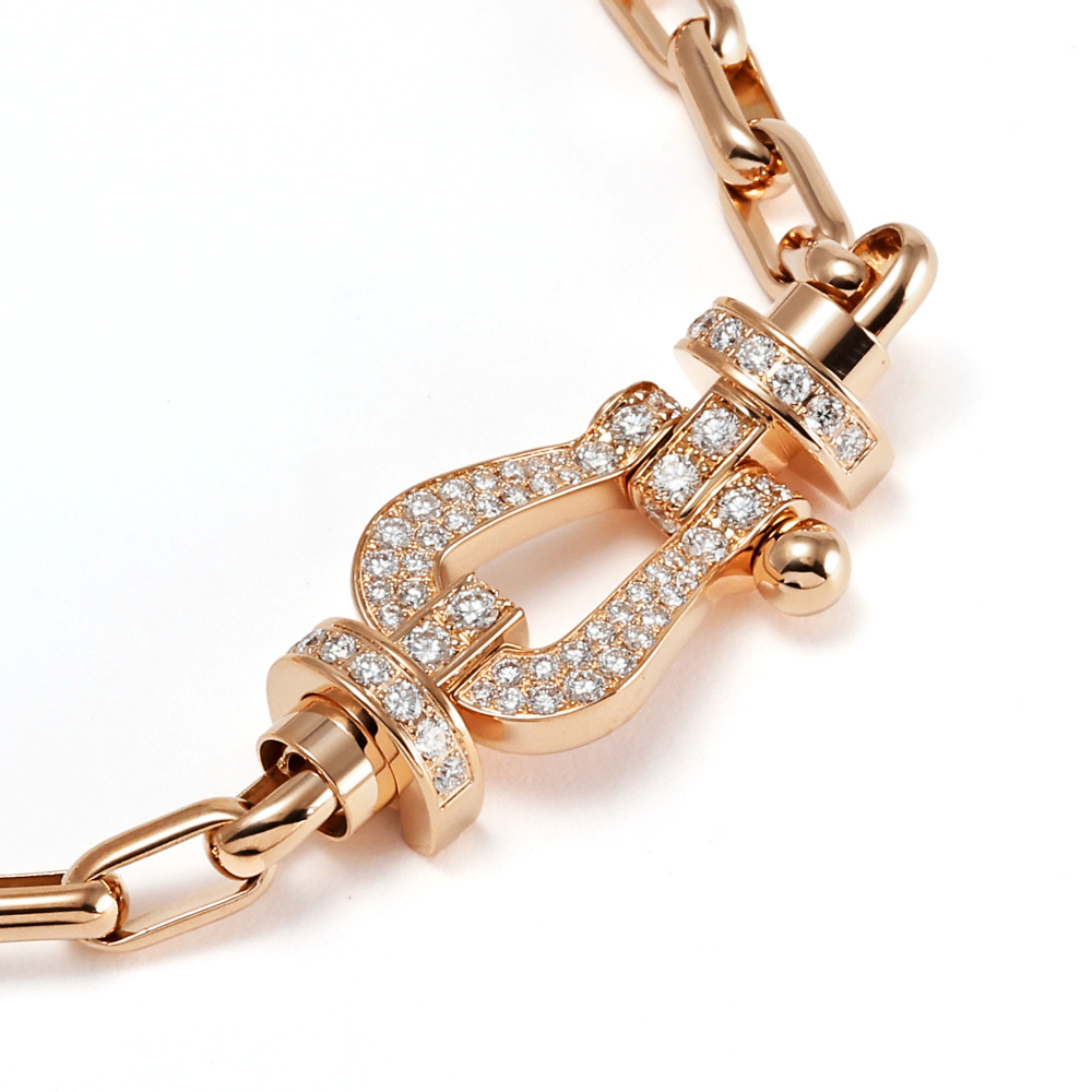 FRED Force 10 Lm Full Diamond Bracelet 18K Rose Gold 0B0049-6B1107