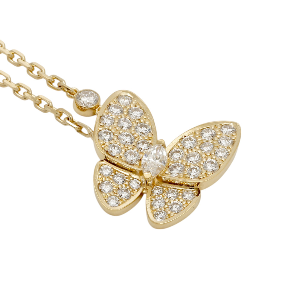 Van Cleef & Arpels Fauna de Papillon Necklace 18K Yellow Gold Diamond VCARP3DP00