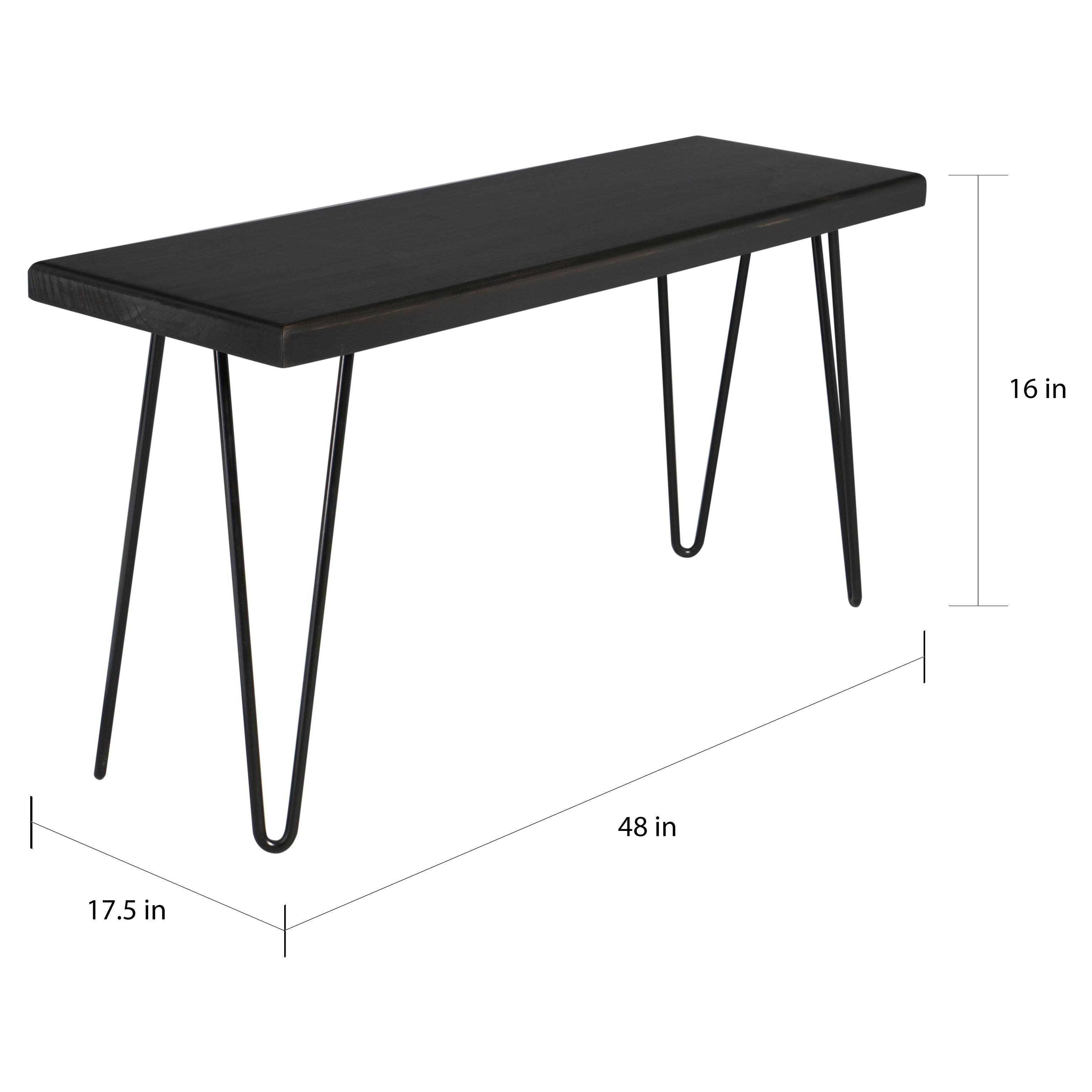 Carson Carrington Julo Wood Bench - Weathered Gray - 34 x 10.5 x 16