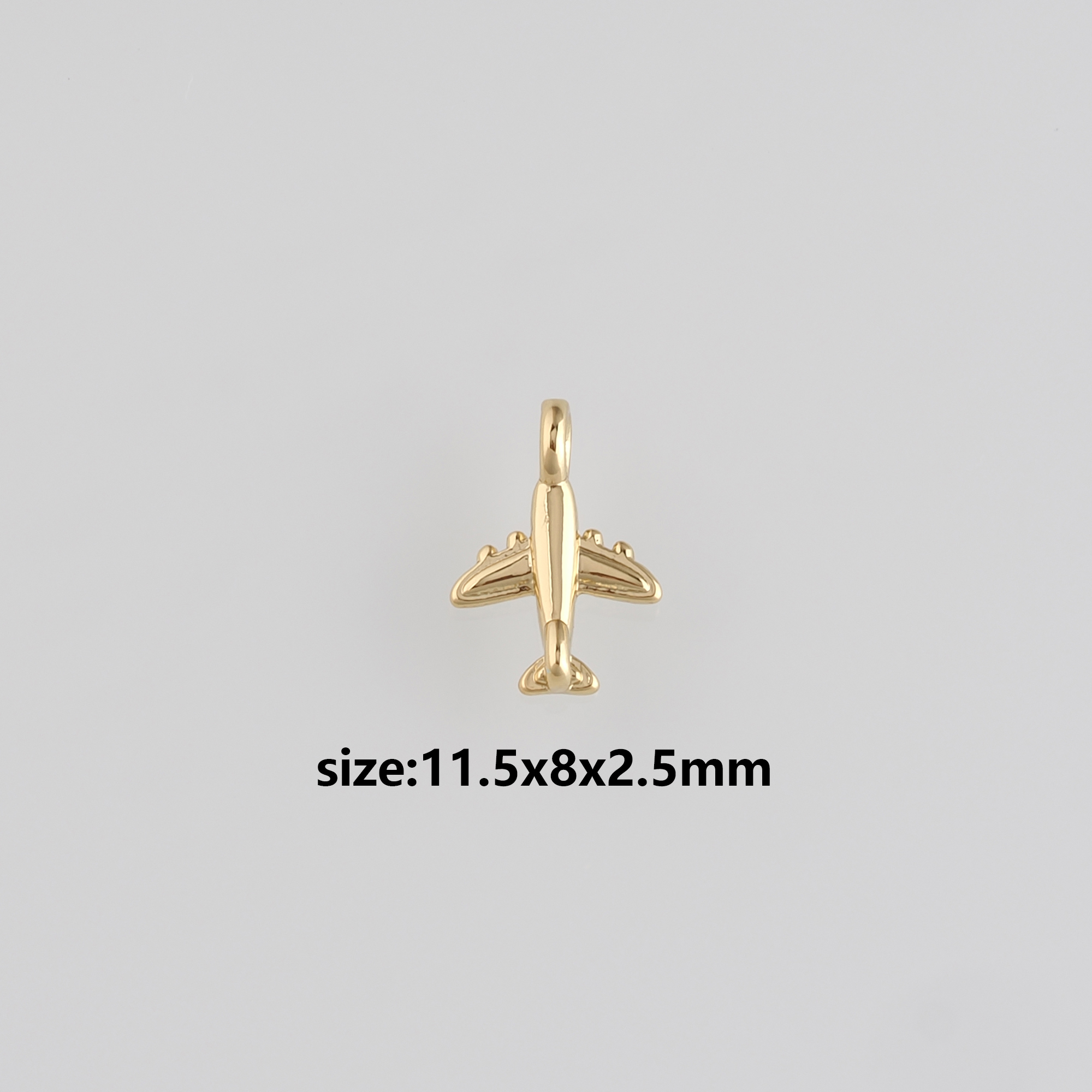 18K Gold Filled Airplane Pendant,Dainty Airplane Charm Earrings Necklace for DIY Jewelry Making Supply