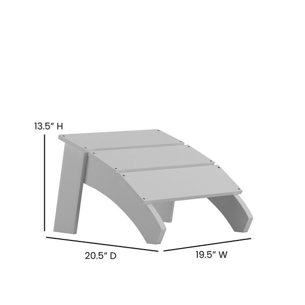 Modern AllWeather Dual Slat Adirondack Style Chair with Footrest