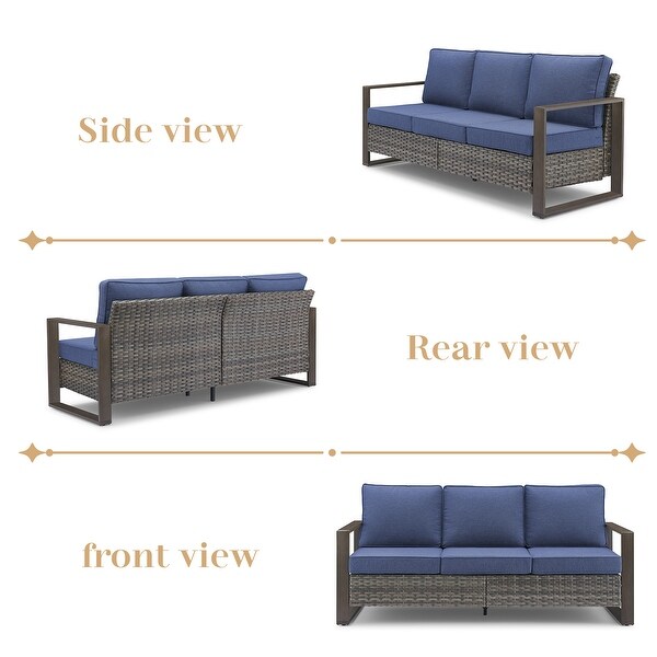 Patio Sofa Wicker High Back Sofa