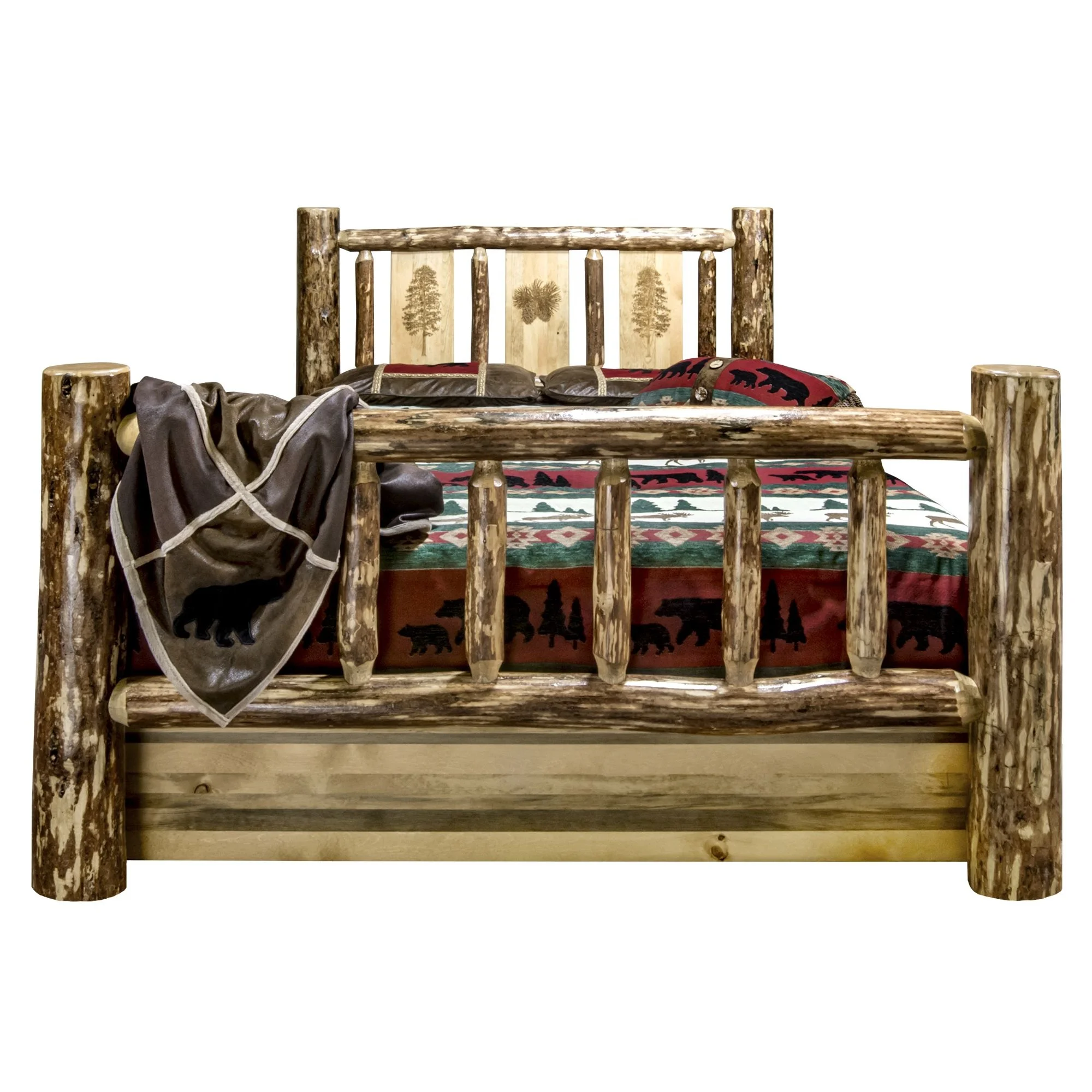 Montana Woodworks Glacier Country Handcrafted Wood Twin Storage Bed in Brown