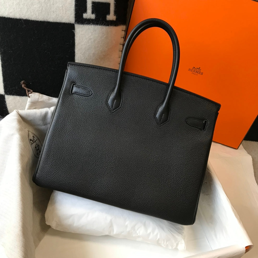 Hermes Birkin 35Cm Bag Black Togo Silver Hardware