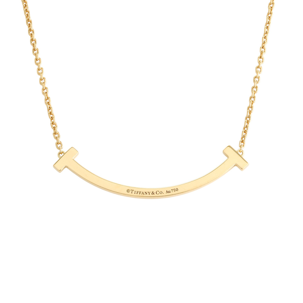 Tiffany & Co. Tiffany T Smile Necklace 18K Yellow Gold Diamond 67513215