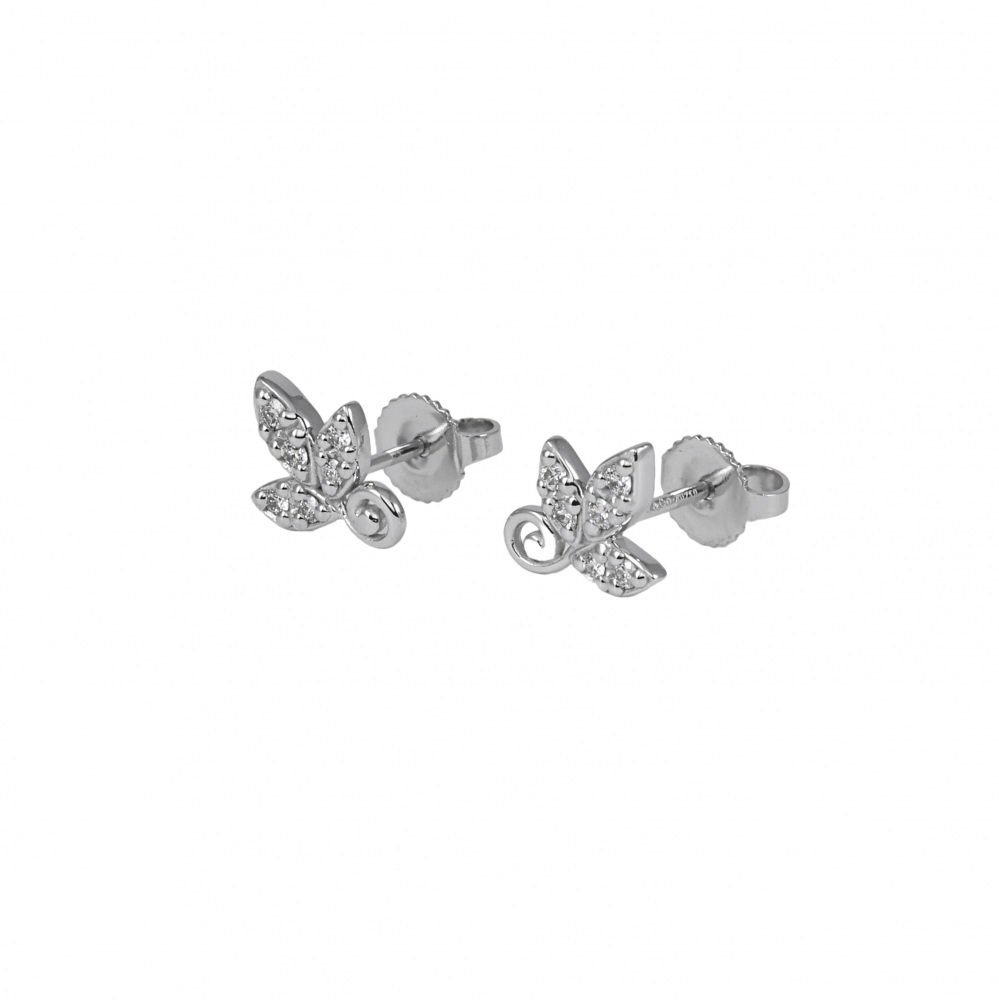 Tiffany & Co. Paloma Picasso Olive Leaf Earrings 18K White Gold Diamond 60021165