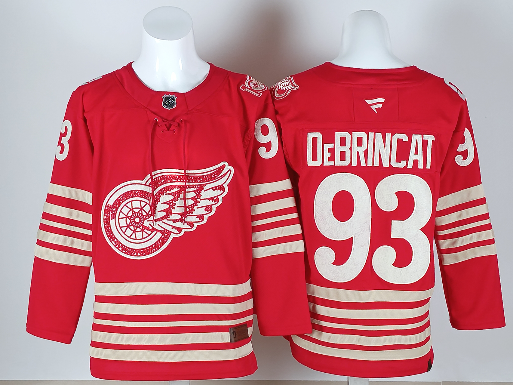 Men's Detroit Red Wings Alex DeBrincat #93 Fanatics Red Centennial Breakaway Player Jersey