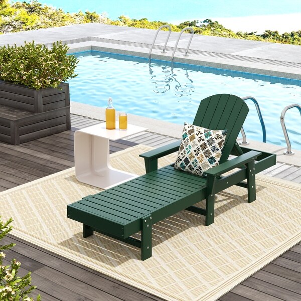 Polytrends Altura Poly EcoFriendly All Weather Reclining Chaise Lounge with Arms